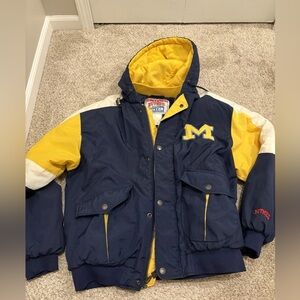 University of Michigan Wolverine Hooded & Quilted Vintage Coat